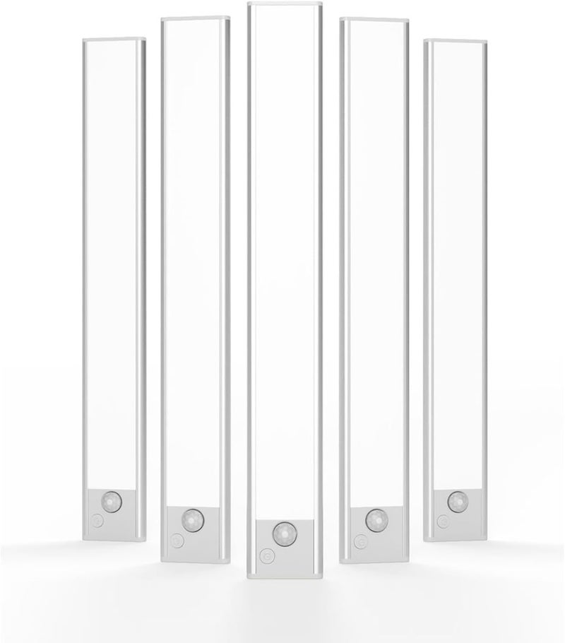 xinp Under Cabinet Lighting, LED Magnetic Motion Activated Under Cabinet Lights, Rechargeable Closet Lights 2800mAh Battery Operated, Wireless Dimmable Under Counter Lights for Kitchen,Hallway 5 Pack - Image 1
